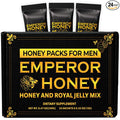 Halal Honey Extra Strength For Men Raw Organic Honey with Premium Natural Royal Jelly Bee Pollen &amp 100% Pure (Large Pack of 24 Honey Packets)