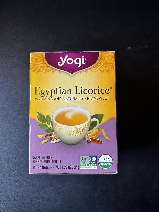Yogi Tea - Egyptian Licorice Tea (6 Pack) - Warming and Naturally Spicy Sweet - Soothing and Caffeine Free - 96 Organic Herbal Tea Bags