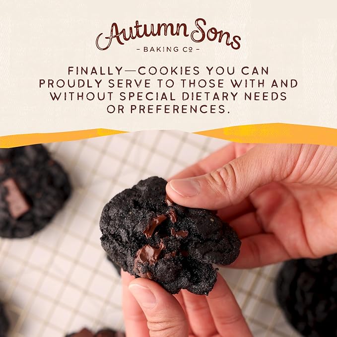 Autumn Sons Baking Co. Gluten Free Double Chocolate Chunk Cookie Mix. Vegan Plant Based Baking Mix. Top 9 Allergen Free. Dairy Free Nut Free Soy Free Non GMO 9.3 oz (Pack of 3)