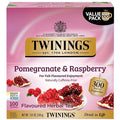 Twinings Pomegranate &amp Raspberry Herbal Tea Individually Wrapped Bags 100 Count (Pack of 1) Naturally Caffeine-Free Enjoy Hot or Iced 100 Teabags