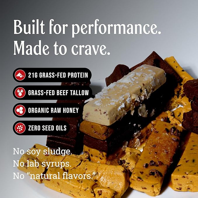 PRIMA Ancestral Protein Bar | Grass-Fed Protein Bars Variety Pack 7-Pack | 21g Protein | Animal-Based | No Seed Oils | Gluten-Free