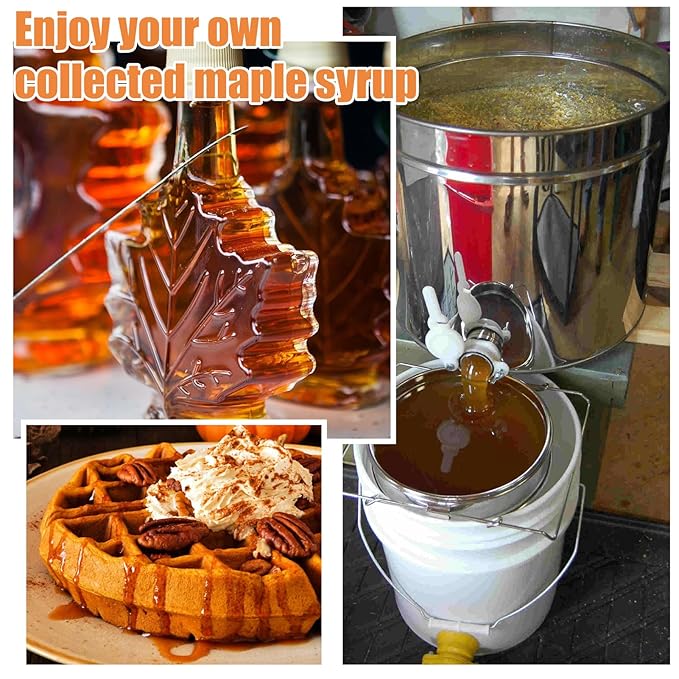 NICENEEDED 10 Sets Maple Syrup Tapping Kit Include 10 Taps 10 Pcs Tubing 10 Pcs Filters 5 Pcs 5L Bags Maple Tree Tapping Kit for Maple Birch Syrup Collection Supplies