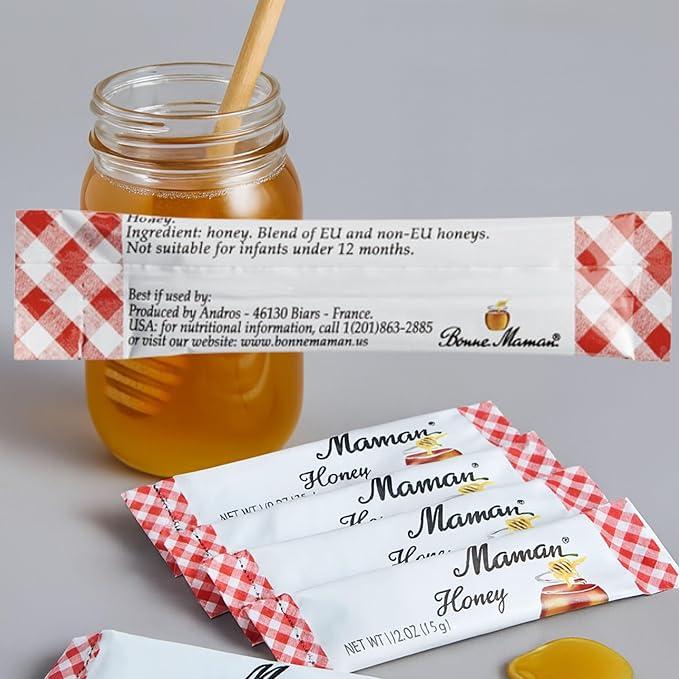 Honey Sticks – 15 Count (0.5 oz Each) | Single Serve Honey Packets Portion Control Honey Sticks for Tea Coffee Oatmeal Pancakes Breakfast Travel Restaurants &amp Catering