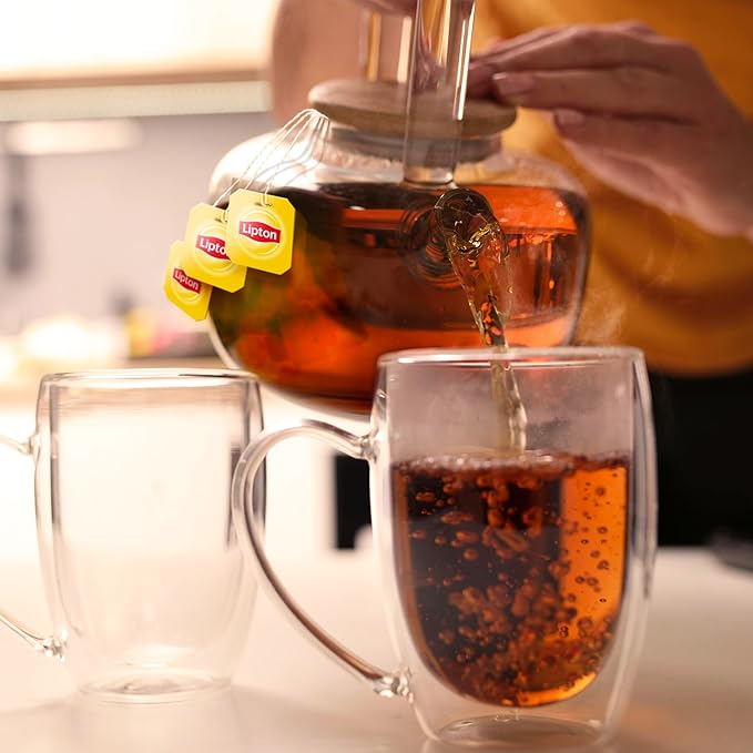 Lipton Organic Tea Bags Tastes Great Hot or Iced Organic Black Tea Can Help Support a Healthy Heart 5.74 oz 72 Count Pack of 5