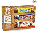 Butterfinger Baby Ruth Kinder Bueno Assorted Crispy Creamy Nutty Variety Mix 15 Count Full Size Candy Bars 26.2 oz