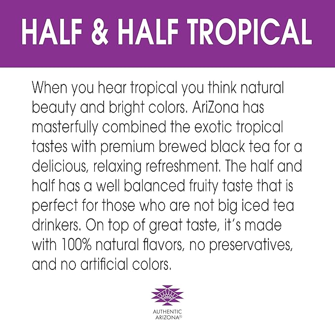 AriZona Tropical Half and Half Tea - Big Can 22 Fl Oz (Pack of 24)
