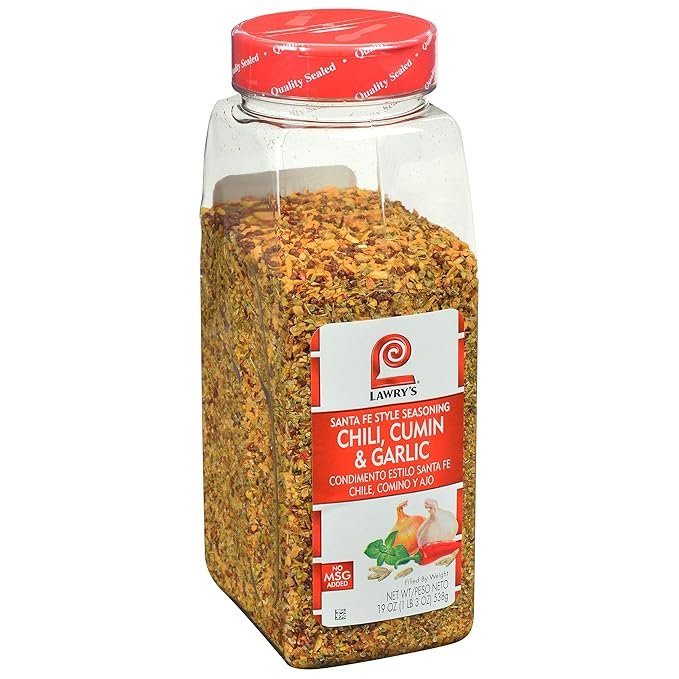 Lawry's Santa Fe Style Chili Cumin &amp Garlic Seasoning 19 oz - One 19 Ounce Container of Chili Garlic Seasoning for Authentic Southwestern Flavor Perfect in Nachos Tacos and More