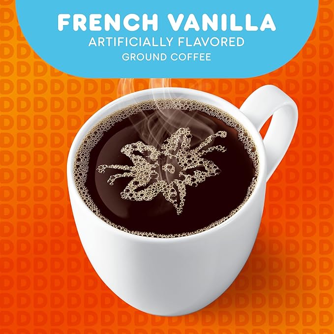 Dunkin’ French Vanilla Artificially Flavored Coffee Keurig K-Cup Pods 10 Count Boxes (Pack of 6)