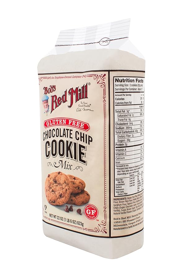 Bob's Red Mill Gluten Free Chocolate Chip Cookie Mix 22 Oz (4 Pack)