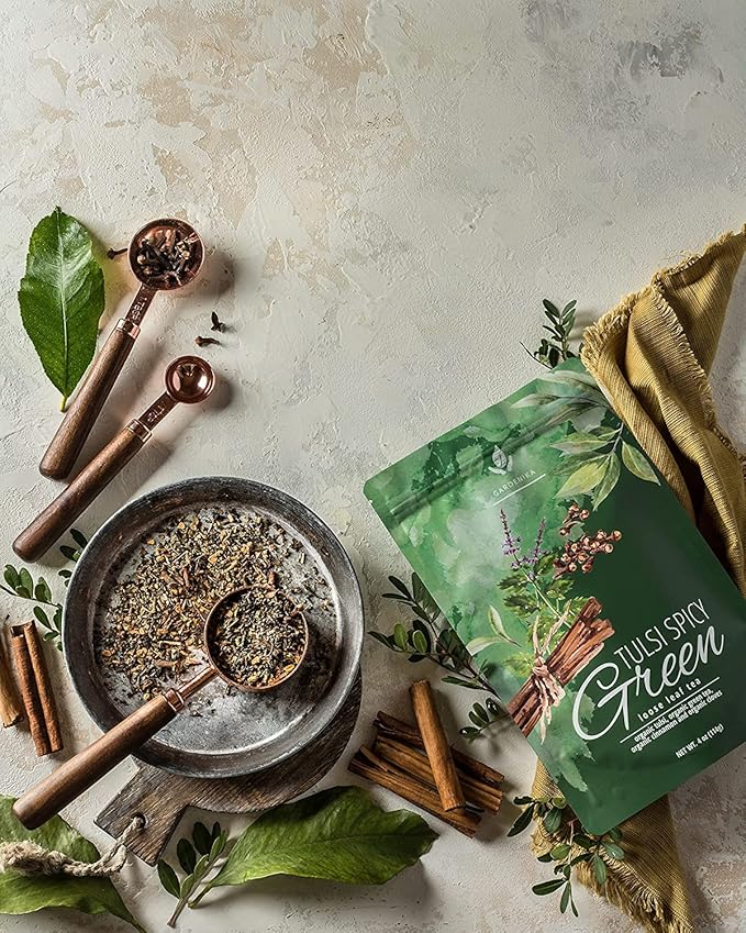 Gardenika Organic Loose Leaf Tea Sampler - Caffeinated - Black and Green Leaves Variety - Kosher No Natural or Artificial Flavors - 5 Pack