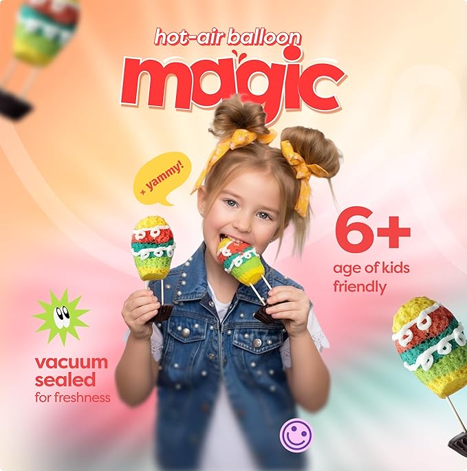 Hot Air Balloon Madeleines Kids Baking Kit STEM Learning Activity Pre-Measured Ingredients Silicone Madeleine Mold Colorful Batter &amp Icing Decorating Set Educational Recipe Book for Fun Family Bak