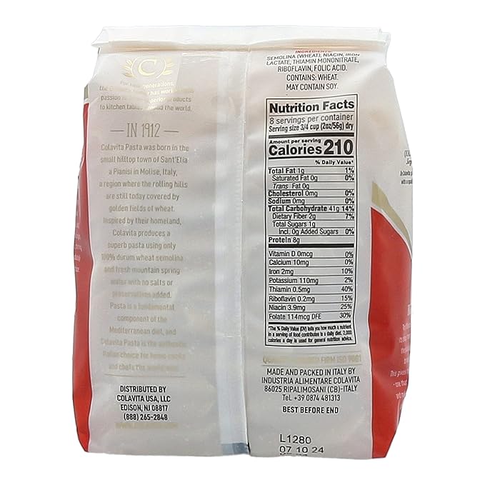 Colavita Pasta - Penne Rigate 1 Pound - Pack of 20