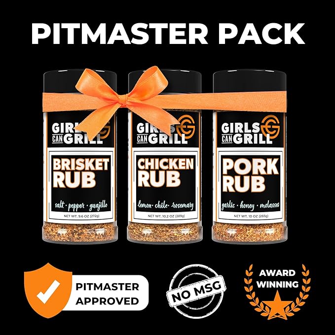 Girls Can Grill BBQ Rub Pitmaster Pack | Award Winning BBQ Seasoning for Beef Chicken Pork Seafood and Veggies