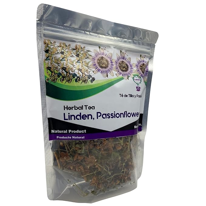 Pasiflora Tila Tea Linden Passionflower Tea Quiere Te Herbal Mix 5.3 oz (150 grams) Up to 100 Cups Passiflora Incarnata Resealable Bag Product From Mexico 100% Natural Infusion Herbal Tea