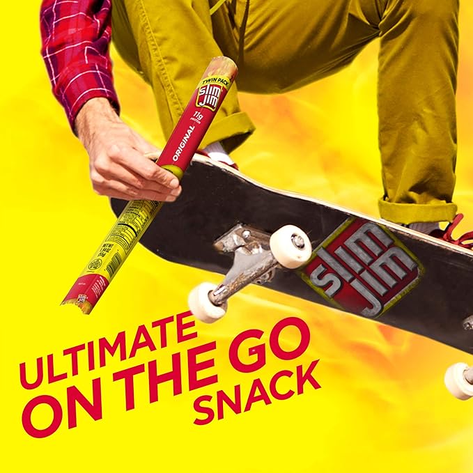 Slim Jim Twin Pack Snack-Sized Smoked Meat Stick Original Flavor 1.94 Oz. 24-Count
