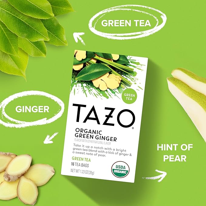 TAZO Tea Bags Green Tea Organic Zen Green Ginger &amp Peachy Green (1ea) (Variety Pack)