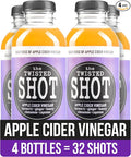 The Twisted Shot | Organic Apple Cider Vinegar Wellness Shots with Ginger Turmeric Honey Cinnamon and Cayenne | Digestion Immunity and Gut Health Support | Ready to Drink | 4 16 oz Bottles
