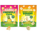 BranchOut Pineapple Chips (7 oz) and Chewy Banana Slices (10 oz) Bundle No Sugar Added GentleDry Better than Freeze Dried Fruit Healthy Vegan Snacks for Kids &amp Adults