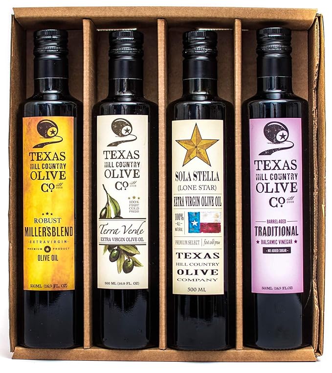 The Stars Above Texas Premium Olive Oil and Balsamic Vinegar Kraft Gift Set