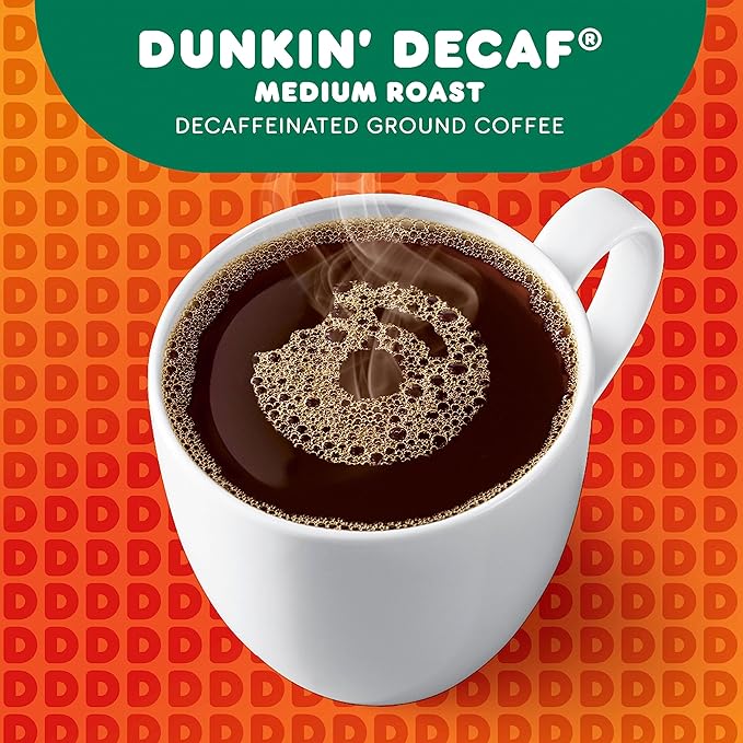 Dunkin' Decaf Medium Roast Ground Coffee 20 Ounce (Pack of 6)