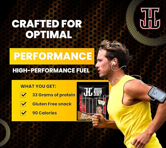JailHouse Beef Jerky Honey Glaze | High-Protein Snacks for adults Gluten-Free Jerky Fuel for Active Lifestyles | Uncut Mob Taste | Your Poker Table Carnivore Snax | The Perfect Gourmet Gift for Men