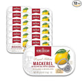 King Oscar Mackerel in Olive Oil with Lemon 4.05 Ounce Cans (Pack of 12 Packaging May Vary) Skinless &amp Boneless Wild Caught Canned Mackerel