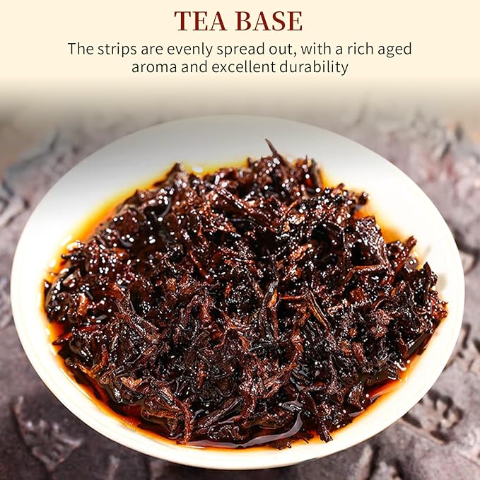XIXICHA Classic Premium Pu-erh Tea Brick Grade AAA Produced in 2020 Aged Ripe Pu 'er Ancient tree Pu 'er tea Cake Worth collecting Produced in MenghaiYunnan 500g/17.64oz（250g*2）Additive-free Chinese