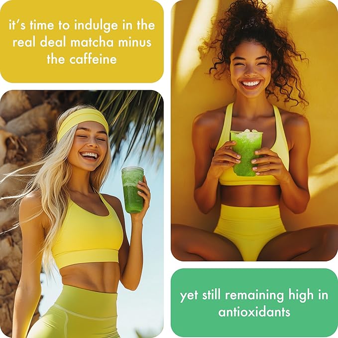 Caff Off Decaf Lemon Matcha Green Tea Powder From Japan – 3.52 oz / 100 g – Ceremonial Grade &amp Sugar-Free – No Fillers or Milk Powders – Naturally Decaffeinated Without Chemicals – Tested for Heav