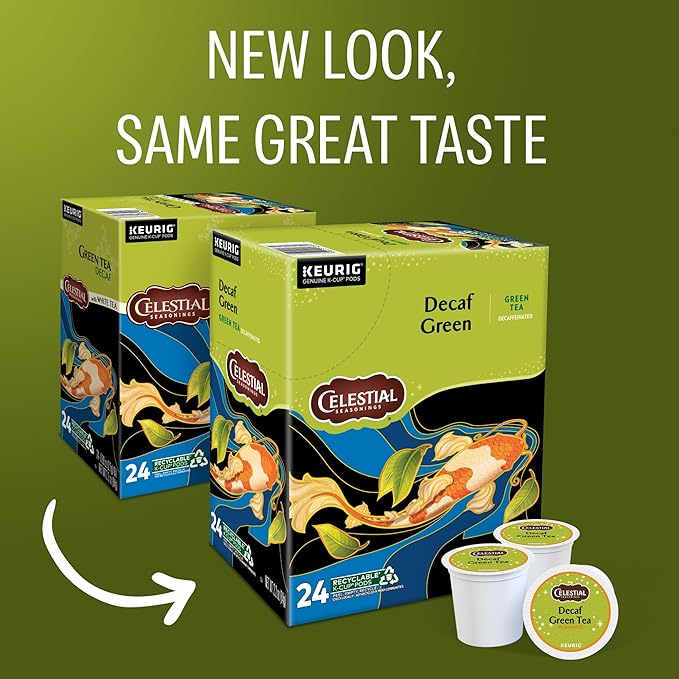 Celestial Seasonings Decaf Green Tea Single-Serve Keurig K-Cup Pods 96 Count