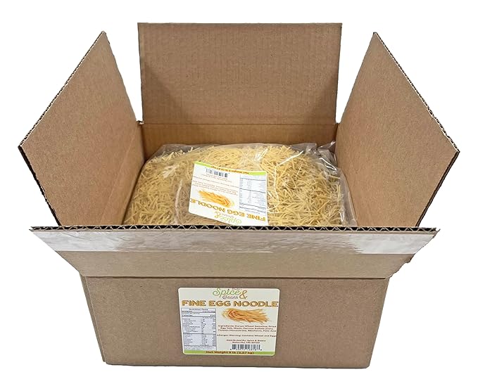 Fine Egg Noodle Pasta | 100% Durum Semolina Flour | Made in America | by Dasher's Spice &amp Beans | 5 lb.