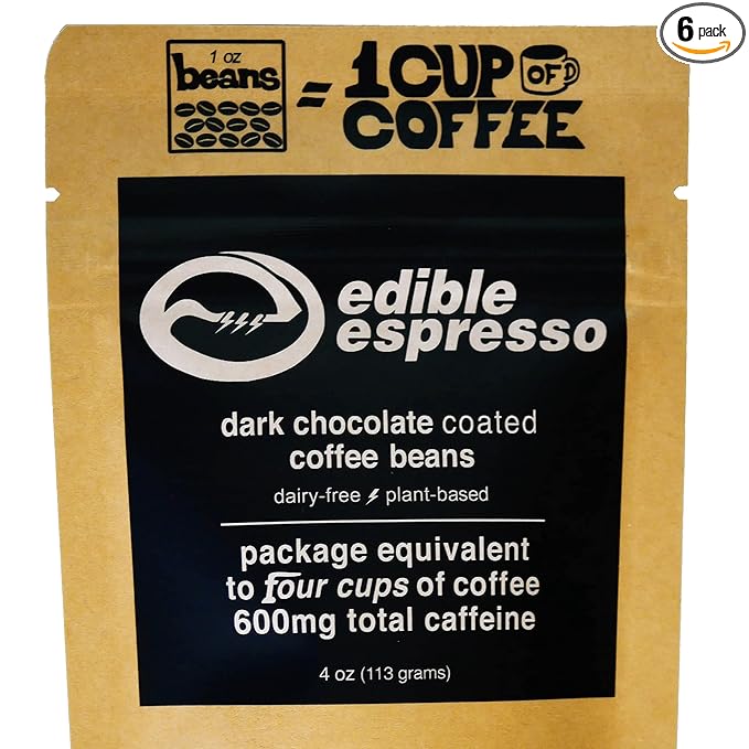 Edible Espresso Dark Chocolate Coffee Beans 4oz Reseal (6pk)