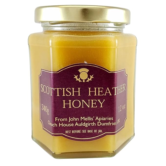 John Mellis Apiaries Scottish Ling Heather Honey 12 Ounce Jar
