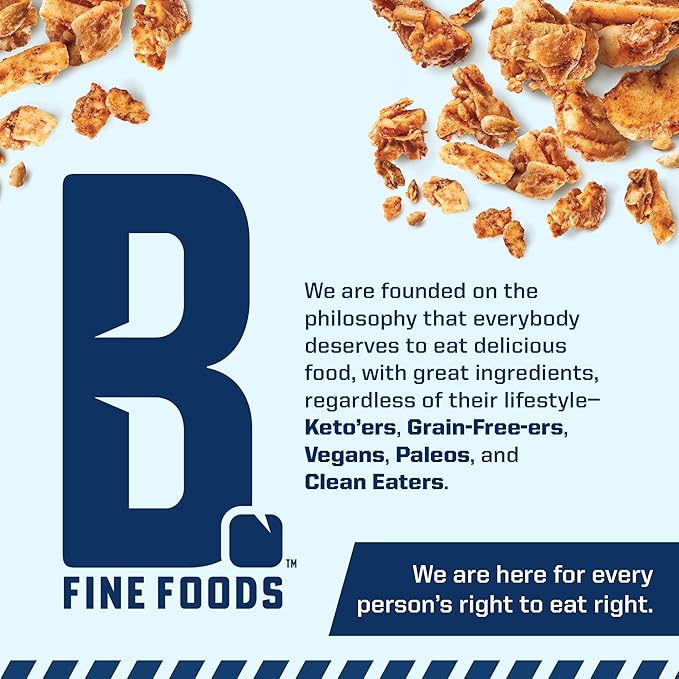 B. Fine Foods - Keto Granola High Protein Snack - Maple Cinnamon Crunch - Breakfast Blend of Coconut Seeds &amp Nuts - 2g Net Carbs Gluten &amp Grain-Free Kosher &amp Contains Nuts (9 oz 2 Pack