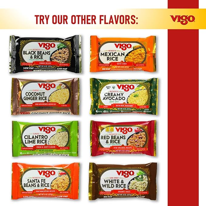 Vigo Authentic Red Beans &amp Rice Low Fat 8oz (Red Beans &amp Rice Pack of 12)
