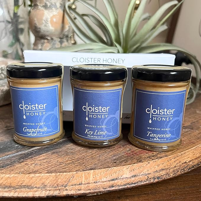 Cloister Honey Trios - Citrus (3 x 3 oz) | Hand Crafted | Raw Artisan Honey | 100% Pure Raw &amp Unfiltered | All Natural | Made in USA |