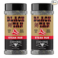Fire &amp Smoke Society Black &amp Tan Steak Seasoning | BBQ Rubs Steak Rub for Smoking and Grilling Meat | Steaks Brisket Burgers Dry BBQ Rubs and Spices | XL 13.6 oz (2-Pack)