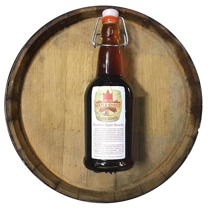 Bourbon Barrel Aged Nova Maple Syrup - Pint (16 Fl Oz) (Apple Brandy Bourbon)
