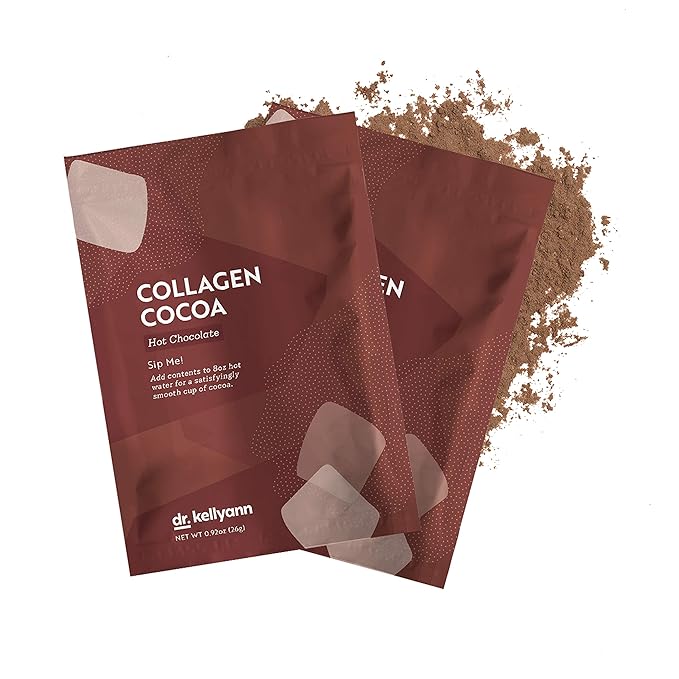 Dr. Kellyann Keto Cocoa Hot Chocolate Packets (7 Servings) – Grass-Fed Collagen &amp Coconut Milk Sugar-Free Keto-Friendly 1 Pack