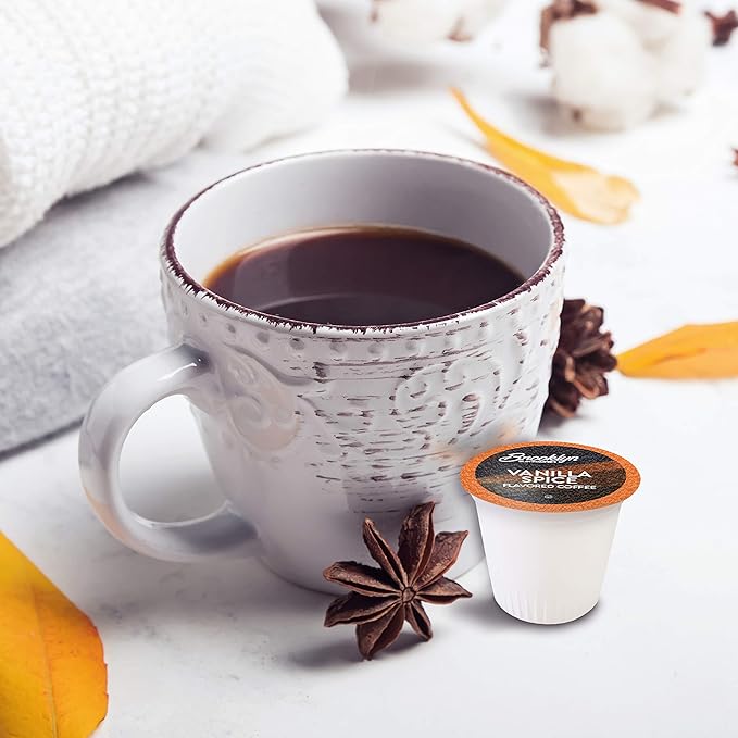 Brooklyn Beans Roastery Vanilla Spice Flavored Coffee Pods - Compatible with Keurig K Cup Brewers Including 2.0 Machines 40 Count