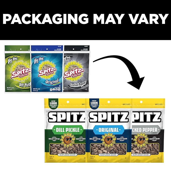Spitz Sunflower Seeds Cracked Pepper 6 Ounce (Pack of 9)