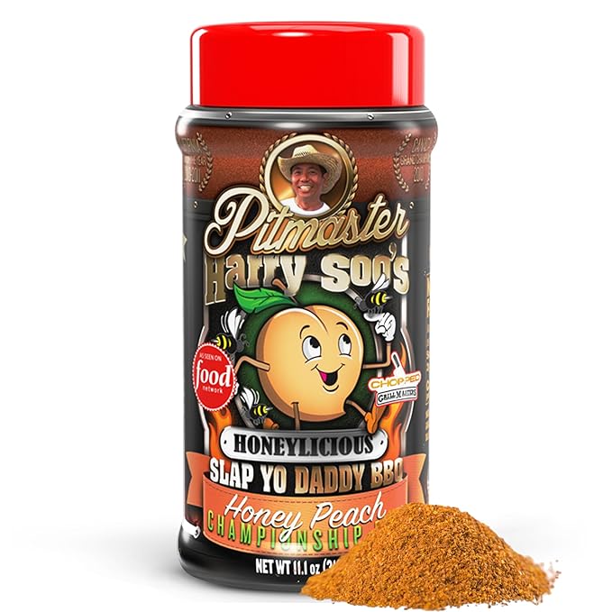 Slap Yo Daddy BBQ Rub Seasoning Honeylicious Honey Peach - Championship Butt Rub Seasoning For Cooking &amp Grilling From Pitmaster Harry Soo – Sweet Honey &amp Peach with Rich Herbs &amp Spices –