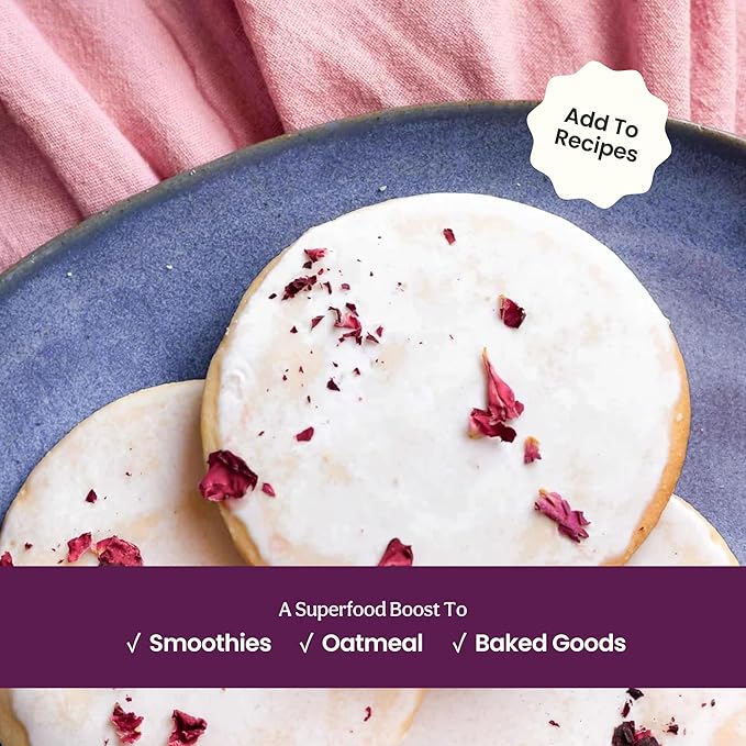 Blume Organic Rose London Fog Earl Grey Tea | Decaf Black Tea Rose Petal Powder Vanilla Tart Cherry and Bergamot | Plant Based Superfood Latte | Vegan Gluten Free Drink | 25 Servings
