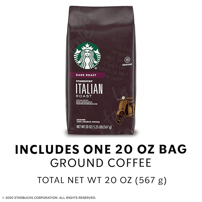 Starbucks Dark Roast Ground Coffee — Italian Roast — 100% Arabica — 1 bag (20 oz.)