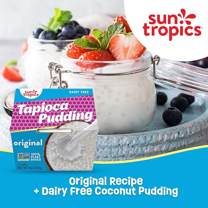Sun Tropics Tapioca Pudding Original | Vegan Dairy Free Pudding | Gluten Free Non-GMO | Ready-to-Eat Cups 4.0oz (Pack of 6)