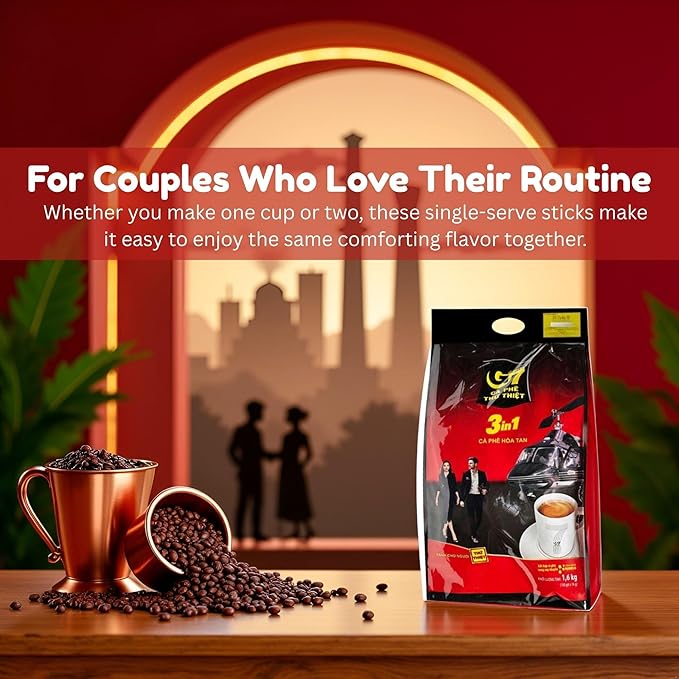 2 Pack Trung Nguyen G7 3-in-1 Instant Premium Vietnamese Coffee 100 Servings Sticks x16g Beverage Vietnam Origin (2 Pack)