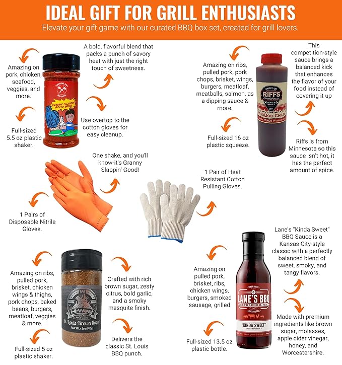Grill Masters Club Pulled Perfection BBQ Box | Premium BBQ Spices Sauces and Seasoning for the Ultimate Grill Master | Essential for Cooking Grilling and Smoking | Perfect Grill Gift for Men &amp