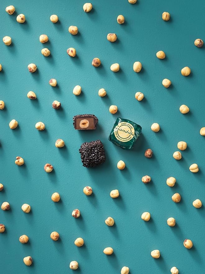 Venchi - Murrine Gift Box with Chocoviar Gianduja and Dark Chocolate 10.48 oz With Whole Piedmont Hazelnuts Gluten-Free No Artificial Colors or Preservatives Gift Idea