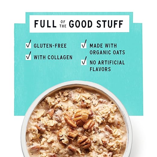 Purely Elizabeth Vanilla Pecan Superfood Oatmeal with Collagen Gluten Free 8 Oz (Pack of 6)