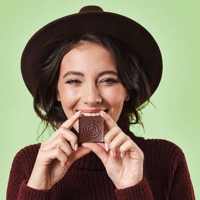 The Good Chocolate - Keto Mint Chocolate Squares Zero Sugar Lower Net Carb Snack Lower Calorie Vegan Chocolate Candy 24 Square Family Packs
