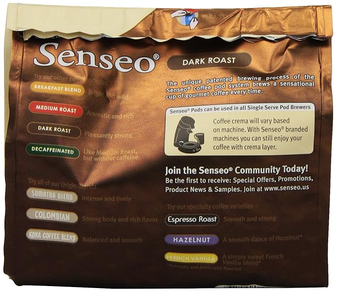 Senseo Dark Roast Coffee Pods 18-Count Pods (Pack of 4)
